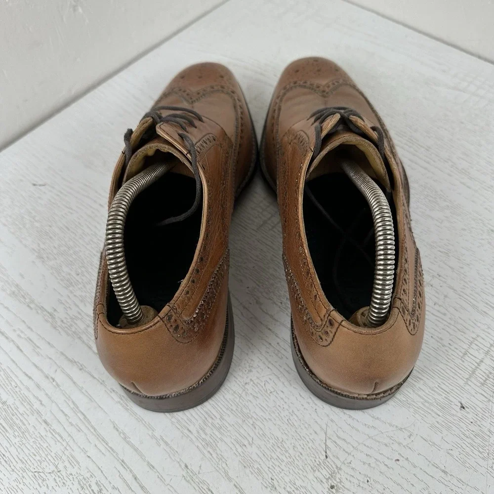 Cole Haan Air Giraldo Wingtip Derby Comfort Dress Shoes Men's 10.5 Tan Excellent
